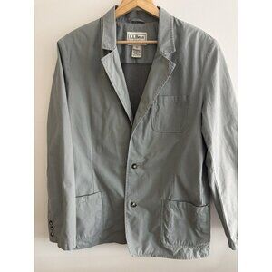 LL Bean Outdoor Activity Jacket Button Up Blazer Green Cotton Men’s Size 44